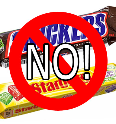 No snickers or opal fruits