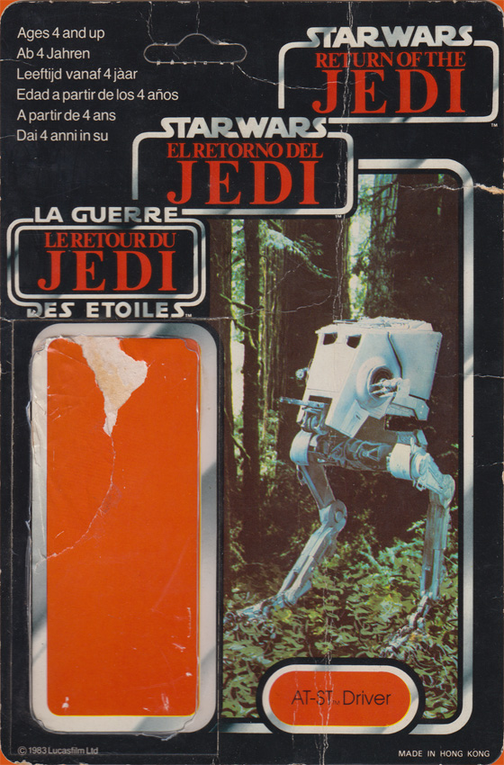 AT-ST Driver vintage Return of the Jedi action figure card back