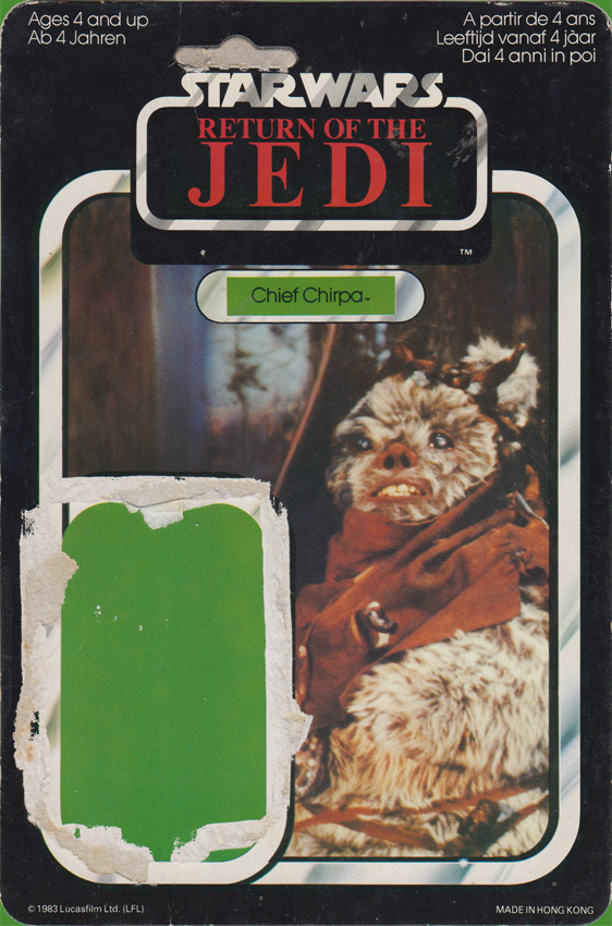 Chief Chirpa vintage Return of the Jedi action figure card back