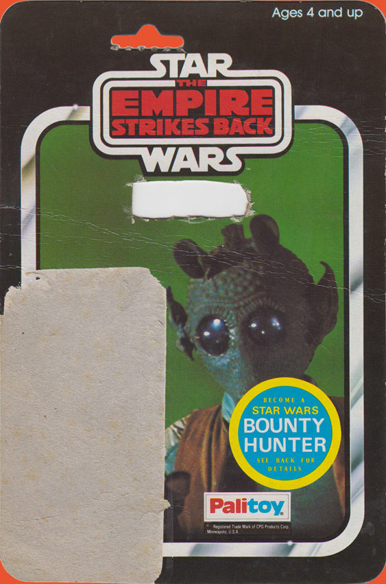 Greedo vintage Star Wars action figure card back