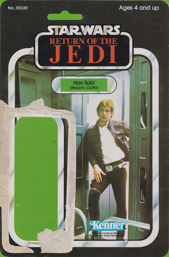 Han Solo vintage Star Wars action figure card back