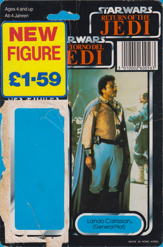 Lando Calrissian vintage Return of the Jedi action figure card back