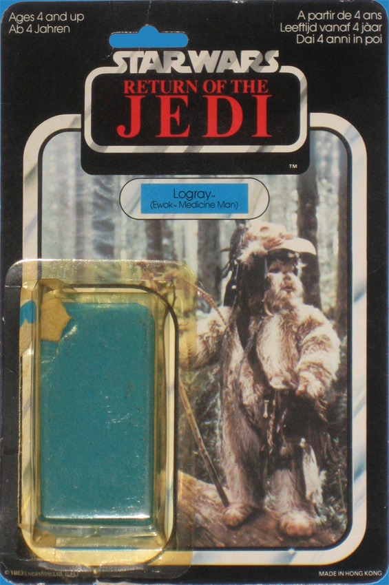 Logray vintage Return of the Jedi action figure card back