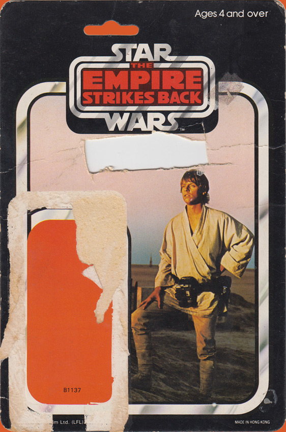 Luke Skywalker vintage Star Wars action figure card back