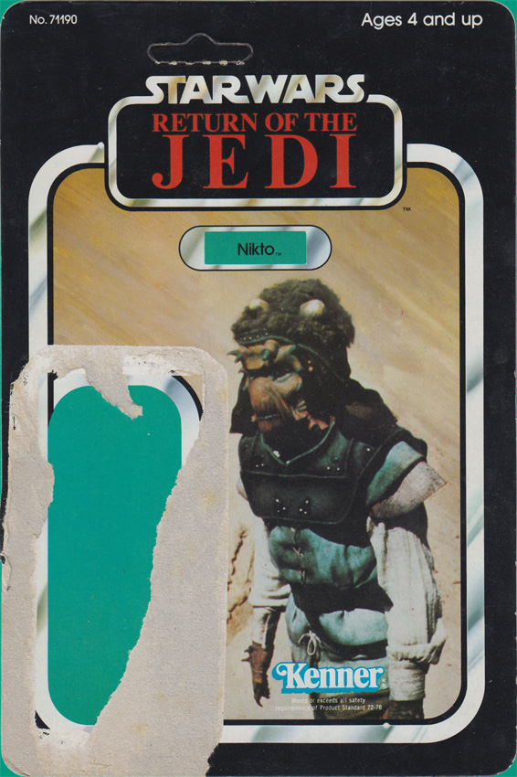 Nikto vintage Return of the Jedi action figure card back