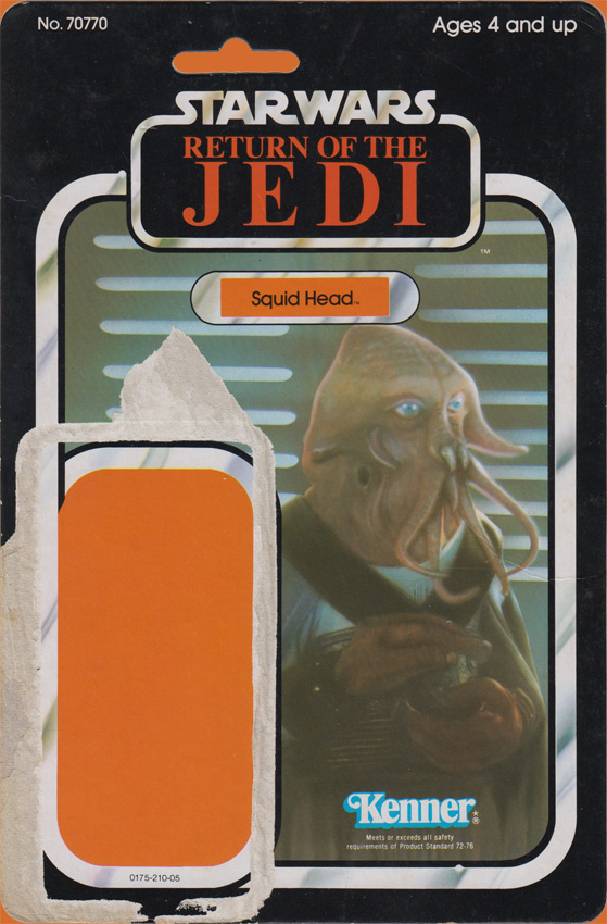 Squid Head vintage Return of the Jedi action figure card back