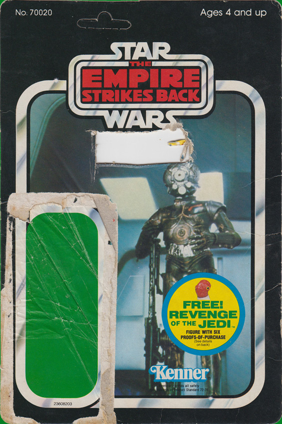 Zuckuss vintage The Empire Strikes Back action figure card back